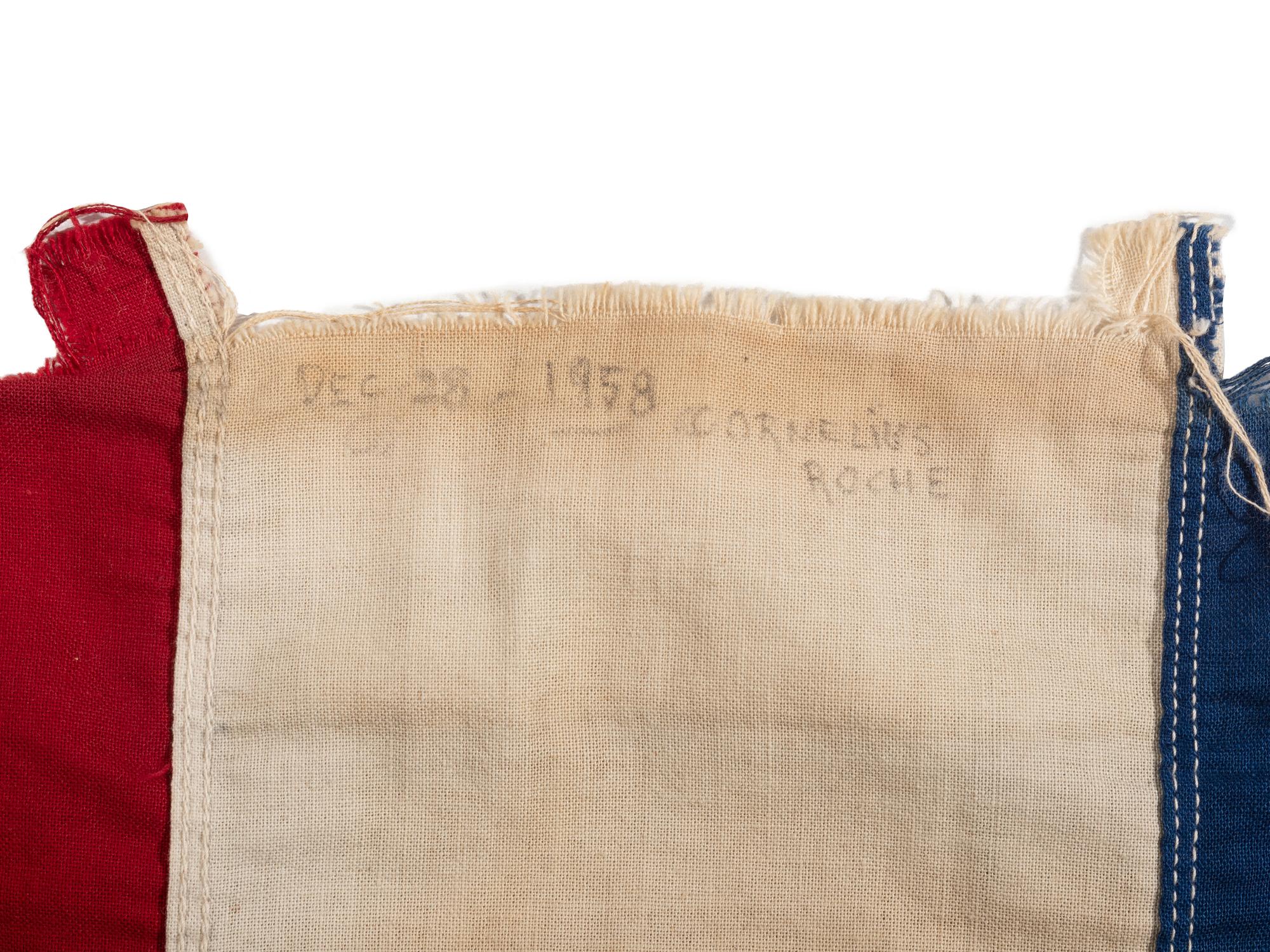[TEXTILES - FOOTBALL] Patriotic bunting from NFL Championship bet. NY Giants and Balt. Colts, 1958.