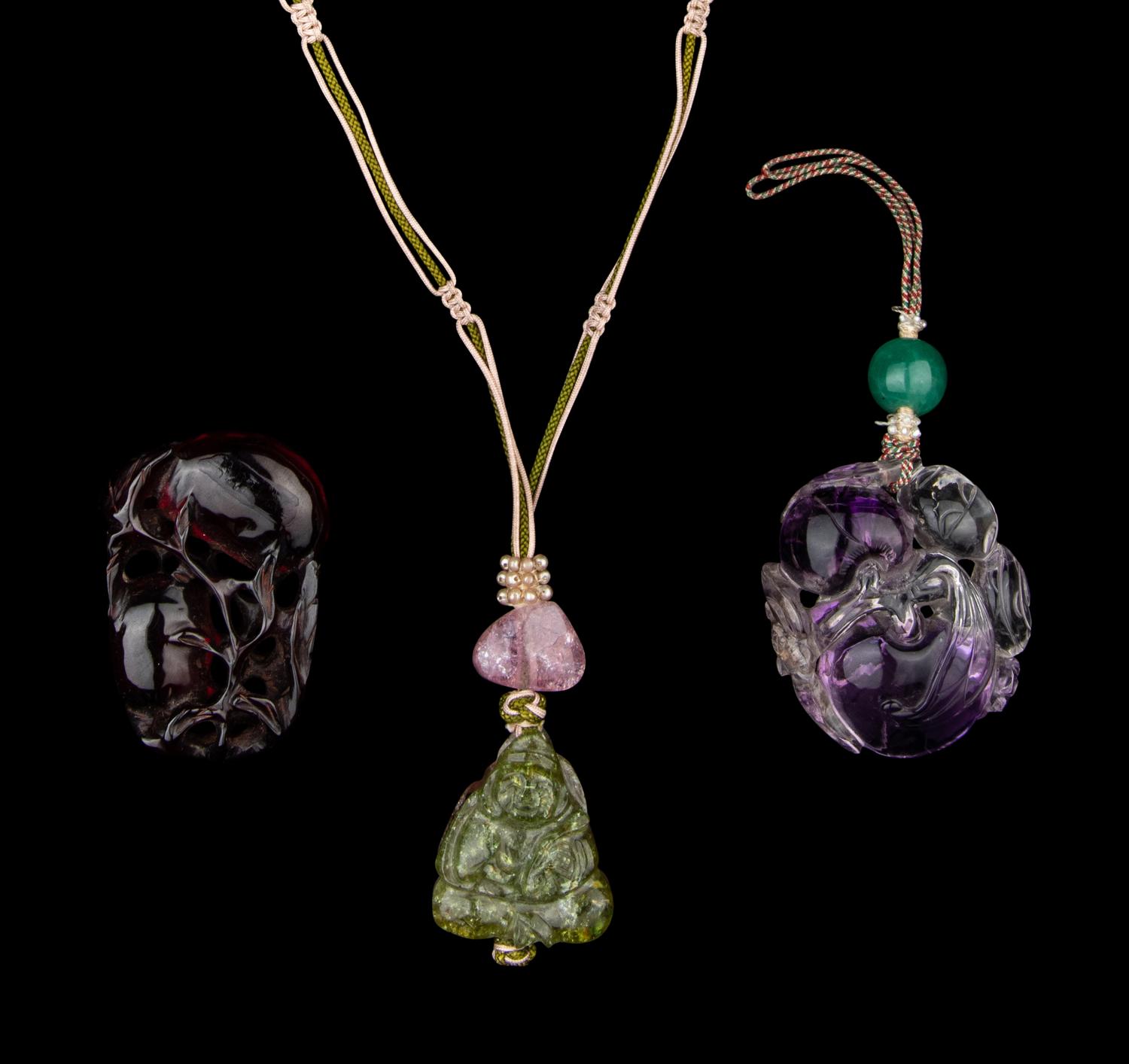 Three Chinese Carved Pendants