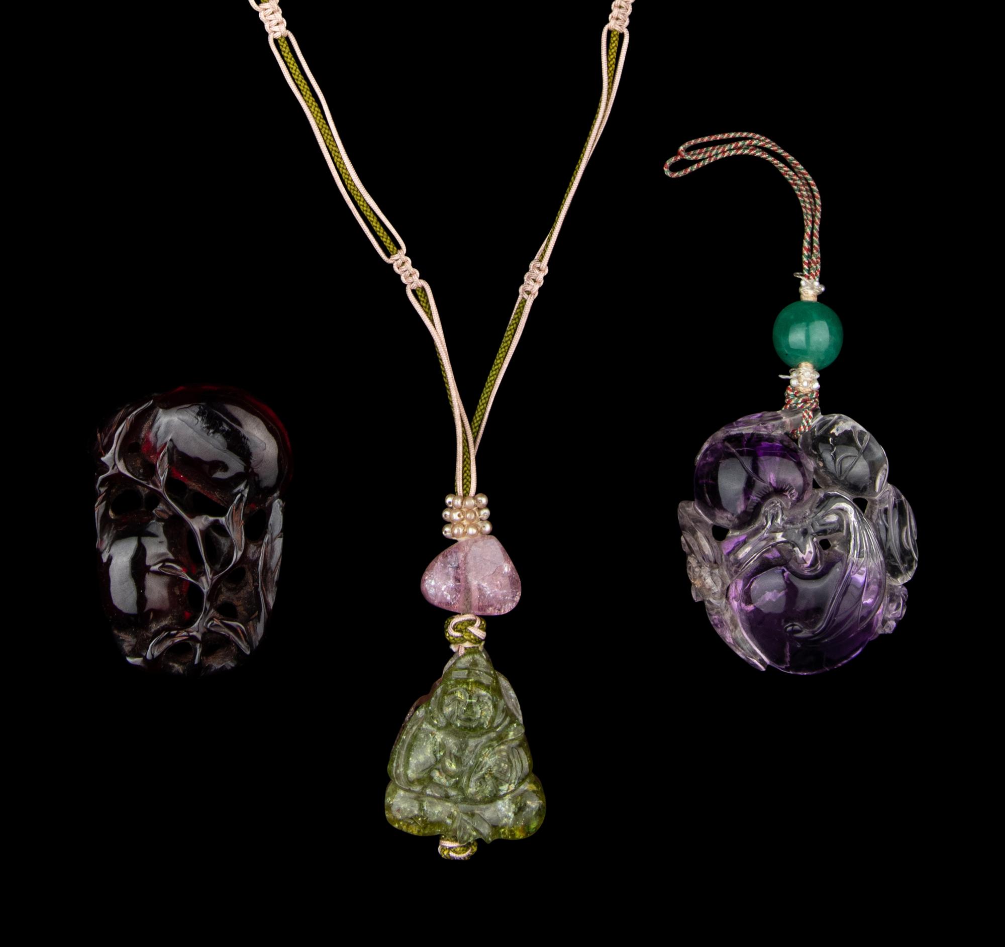 Three Chinese Carved Pendants