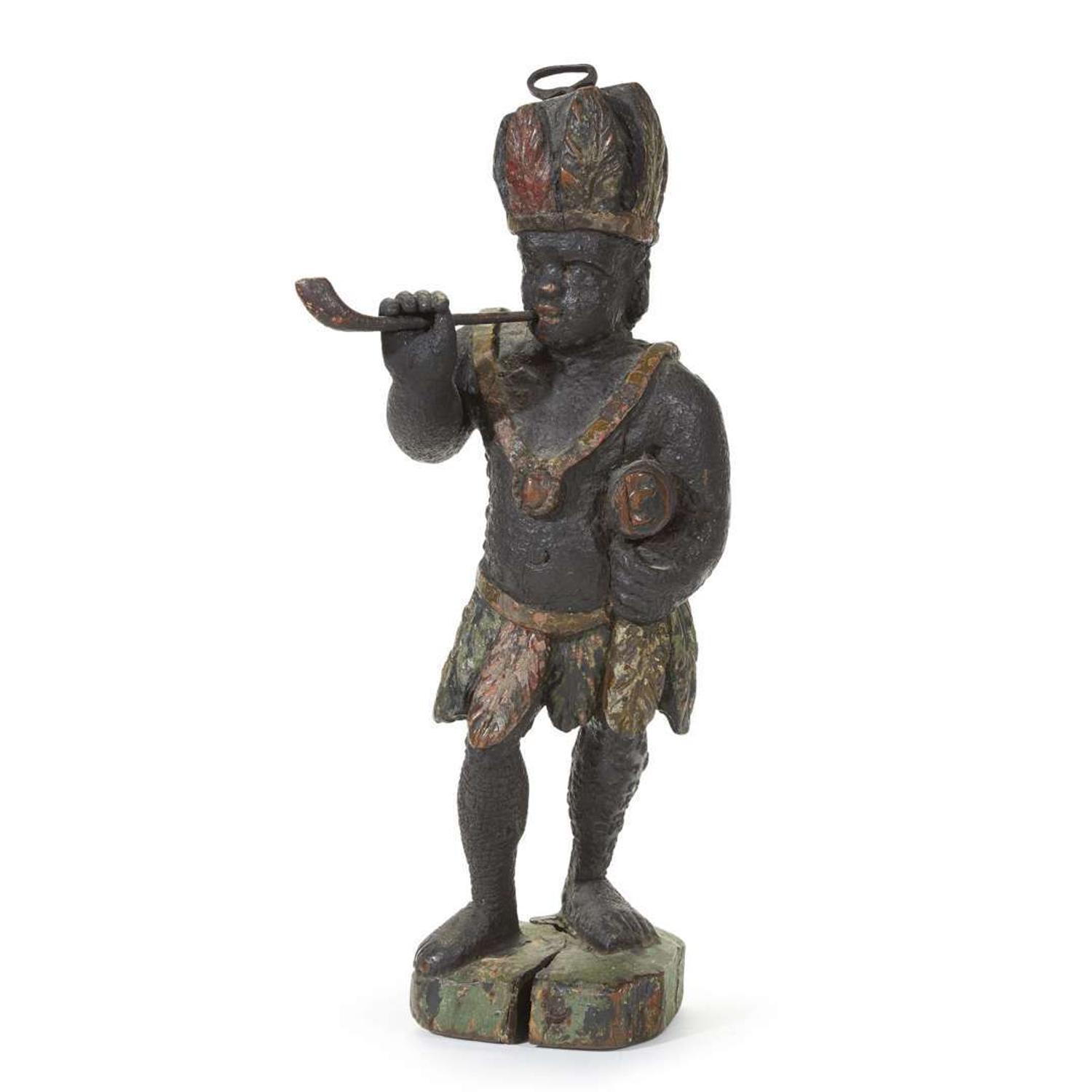 Carved and painted tobacconist counter figure 19th century