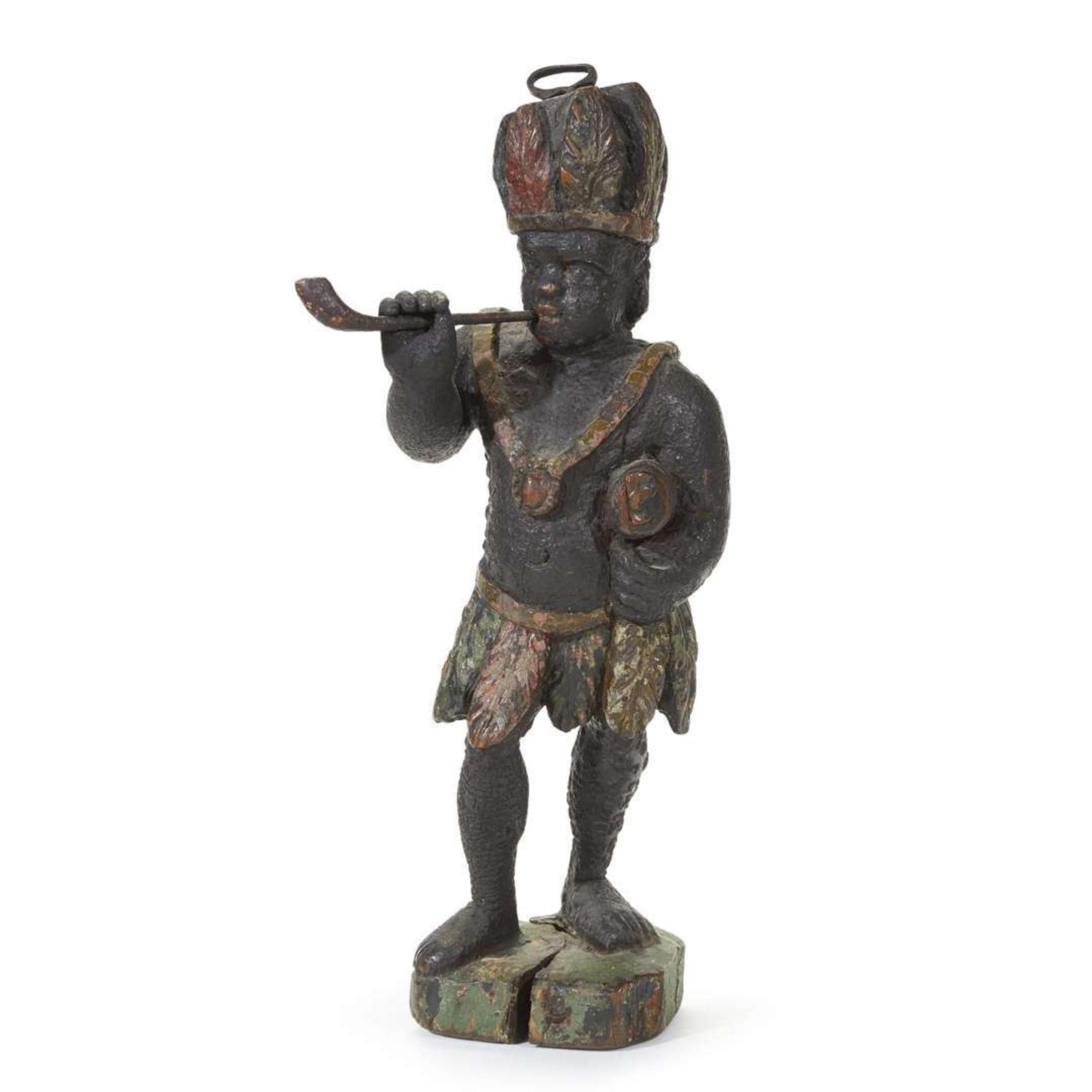 Carved and painted tobacconist counter figure 19th century