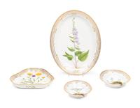 A Group of Four Royal Copenhagen Flora Danica Porcelain Serving Articles