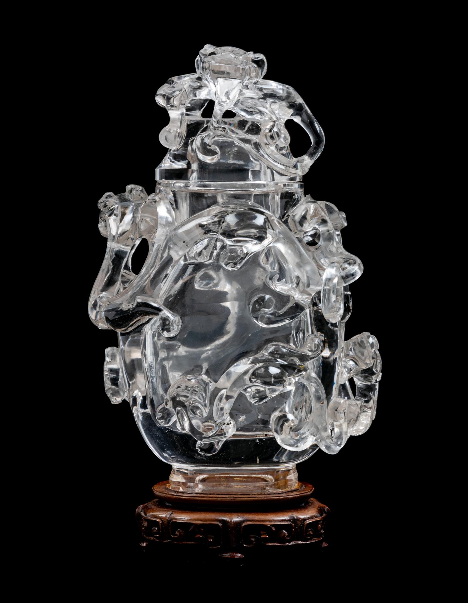 A Carved Rock Crystal Covered Vase