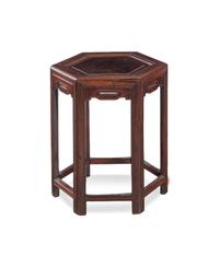 A Pair of Huanghuali Square Stools and Rosewood Hexagonal Stools
