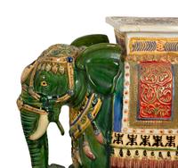 A Pair of Chinese Glazed Earthenware Elephant-Form Garden Seats — 20TH CENTURY