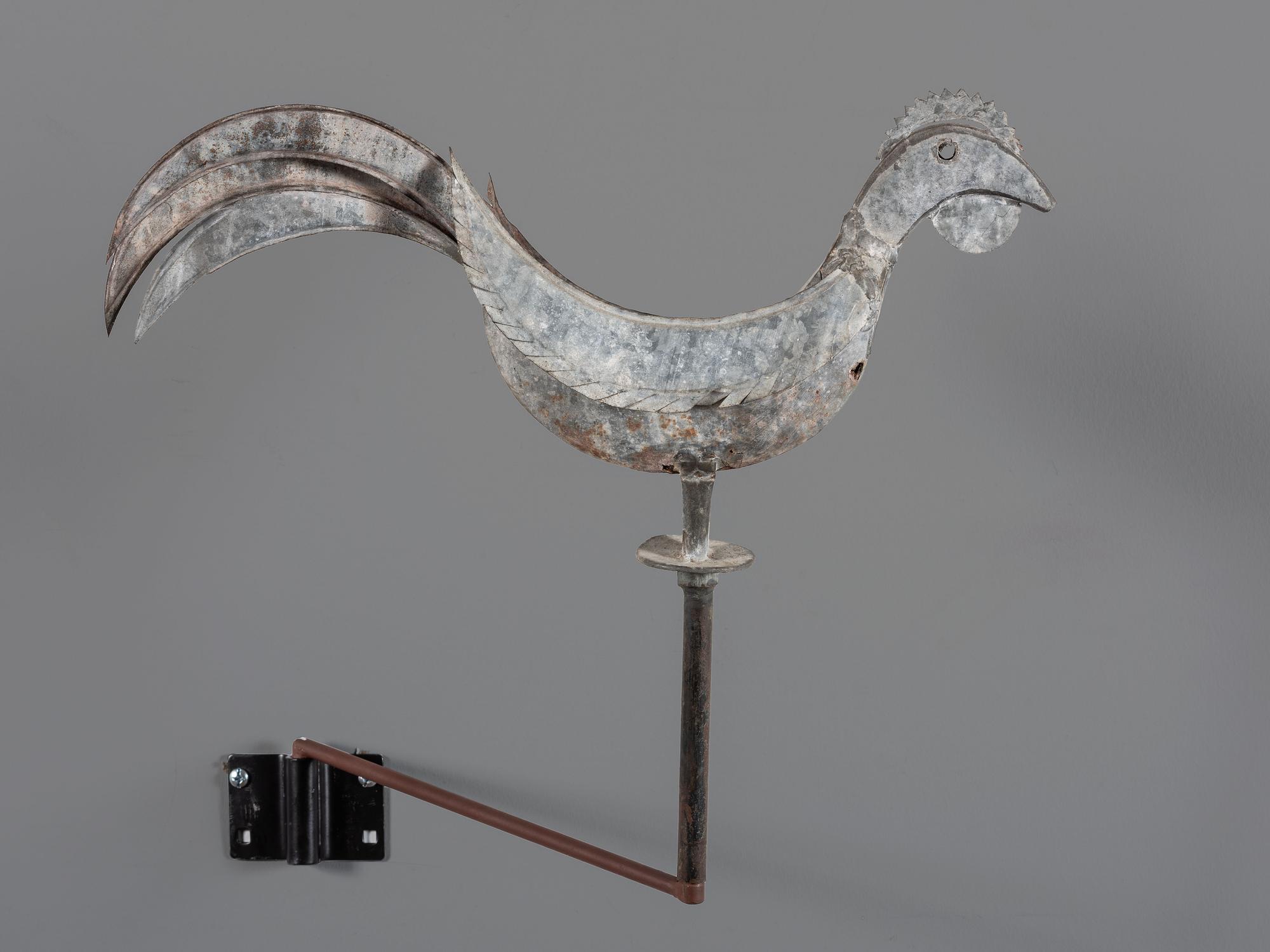 A Cut and Molded Tin-Sheet Metal Rooster Weathervane