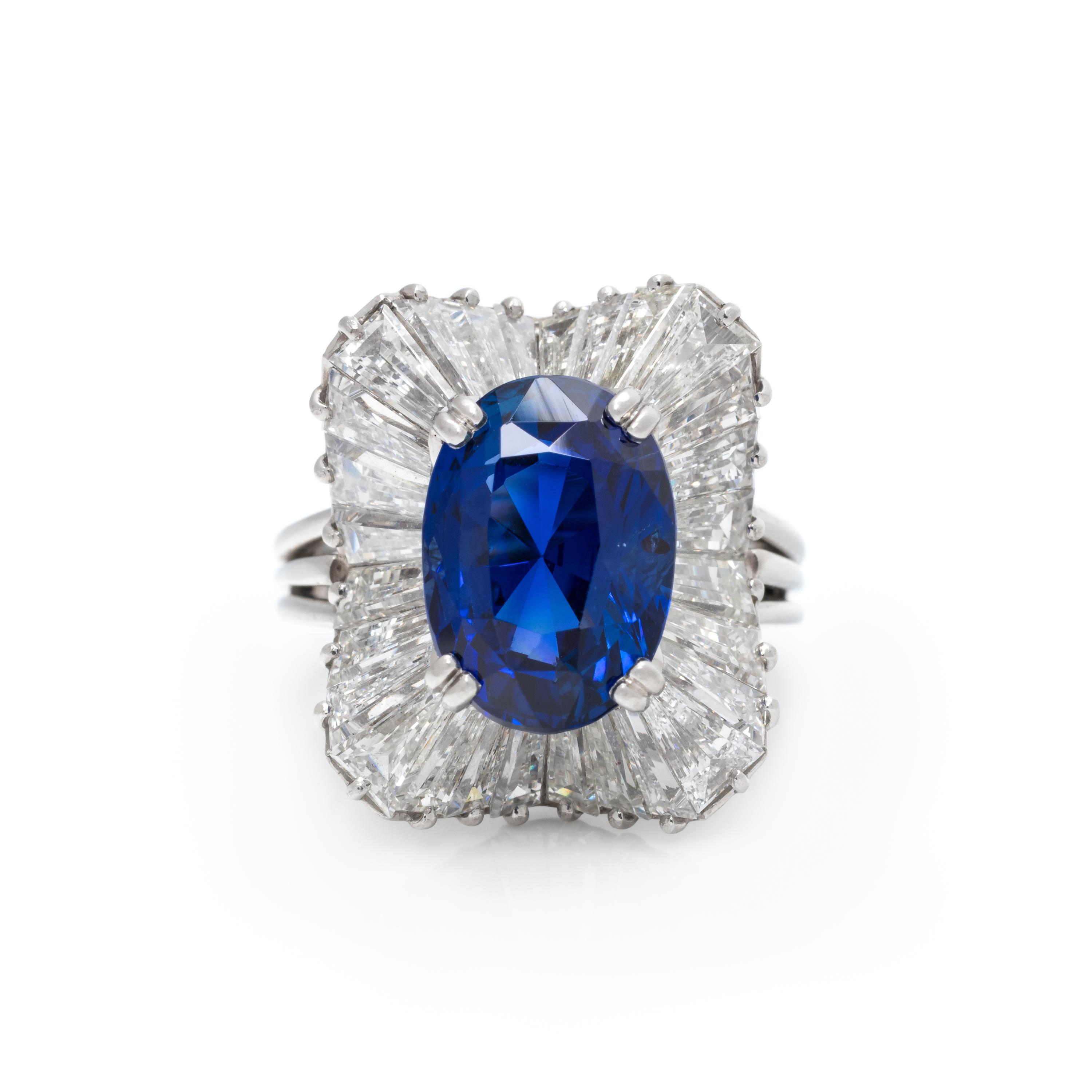 F.J. COOPER, SAPPHIRE AND DIAMOND RING