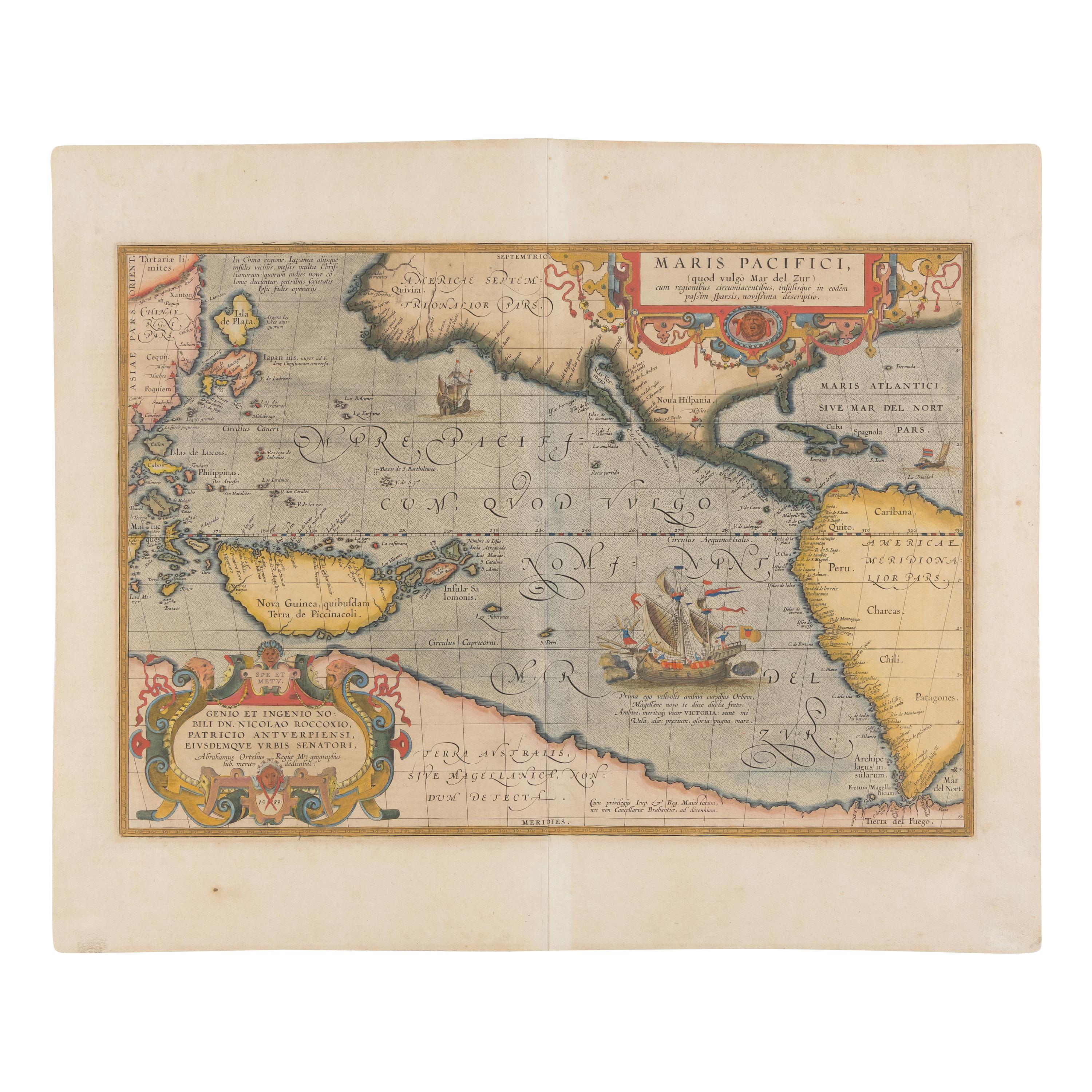 [Map]. Ortelius, Abraham (1527-1598). Maris Pacifici . Antwerp, 1608-1612.