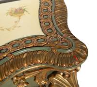 A Pair of Italian Painted and Parcel Gilt Console Tables