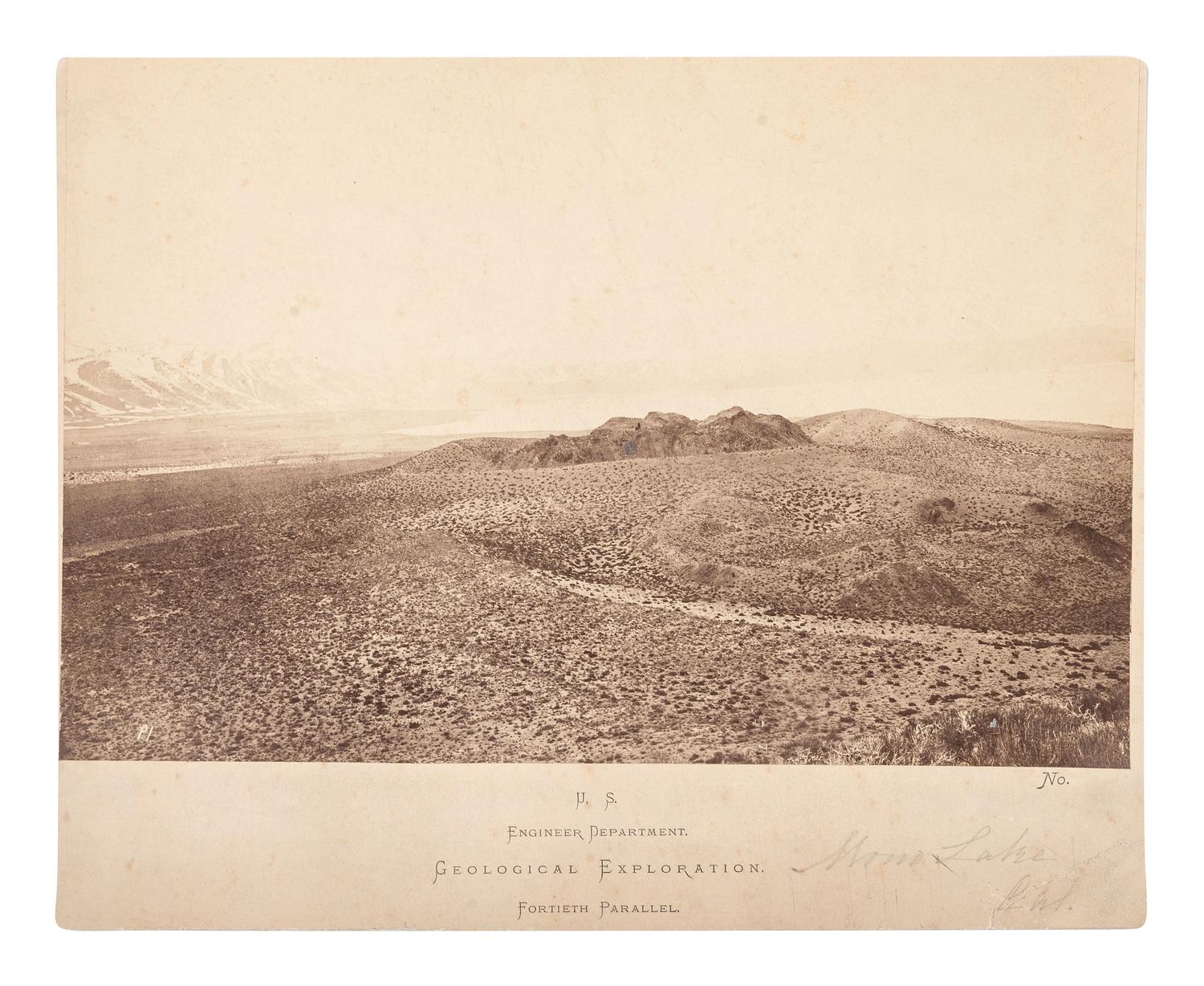 [WESTERN AMERICANA]. O'SULLIVAN, Timothy (1840-1882), photographer. Mono Lake, California . Albumen photograph from Clarence King's Survey of the Fortieth Parallel. 1868.