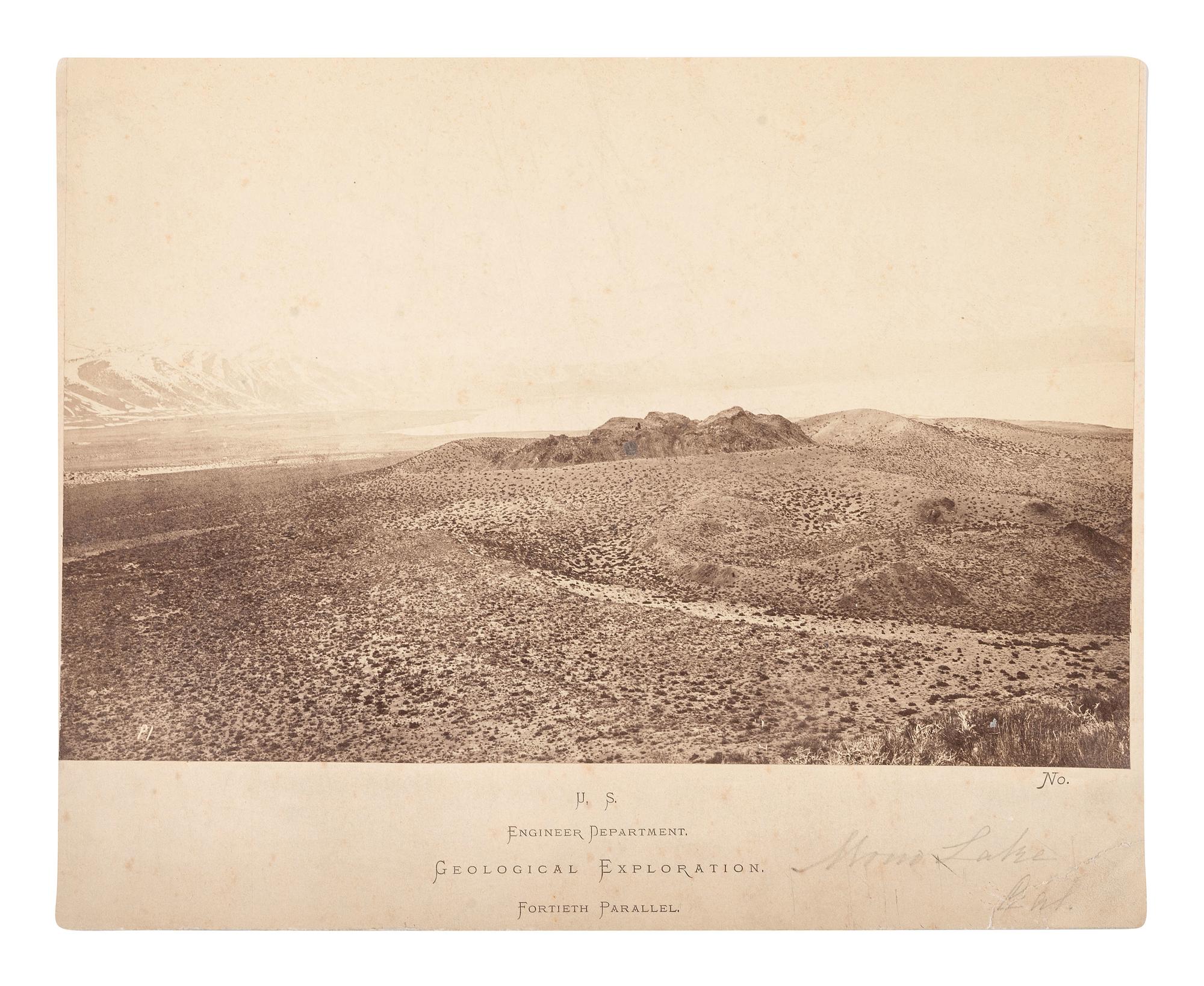 [WESTERN AMERICANA]. O'SULLIVAN, Timothy (1840-1882), photographer. Mono Lake, California . Albumen photograph from Clarence King's Survey of the Fortieth Parallel. 1868.