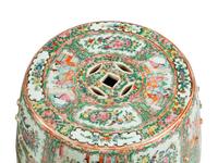 A Pair of Chinese Export Rose Medallion Porcelain Garden Seats