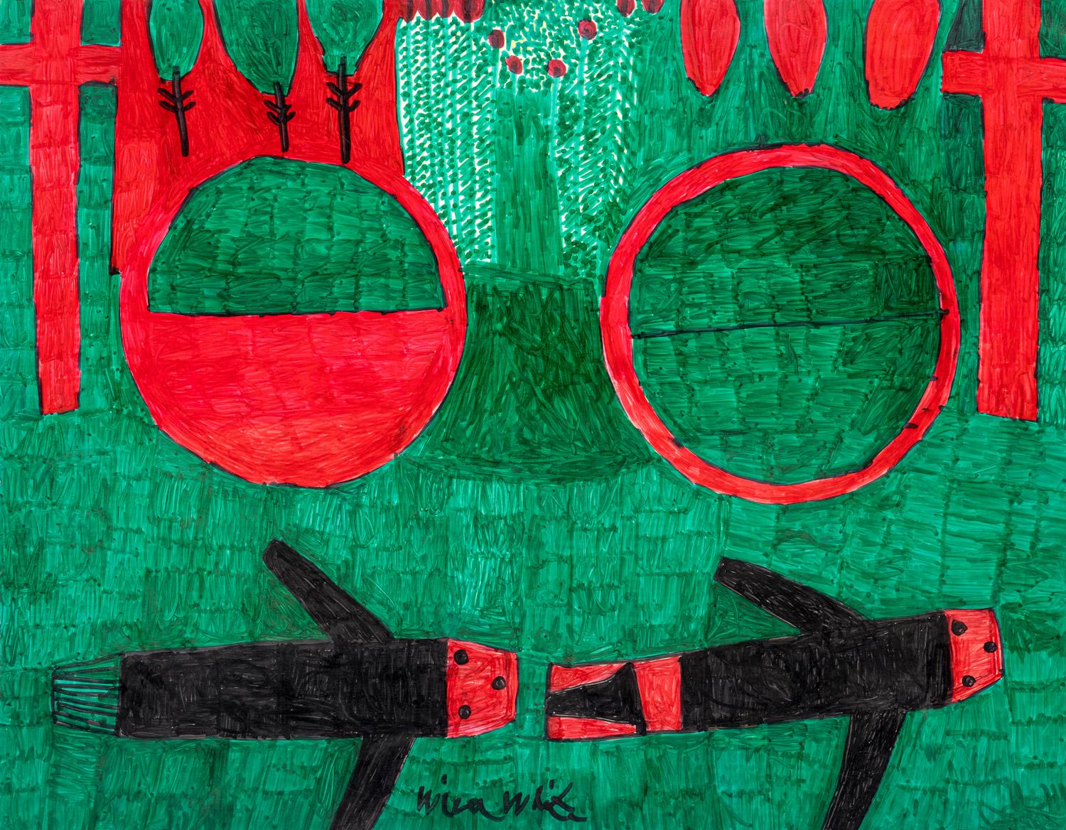 Untitled (Prehistoric Animals), Untitled (Prehistoric Enviornment) and Untitled (Prehistoric Enviornment) (three works)