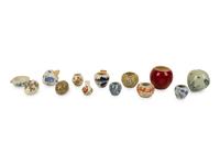 A Collection of Thirteen Chinese Porcelain Bird Feeders — 19TH/20TH CENTURY
