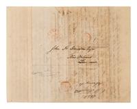 [ENSLAVEMENT]. Pair of letters lamenting the possible sale of a 35-year-old slave named Pompey. 1850.