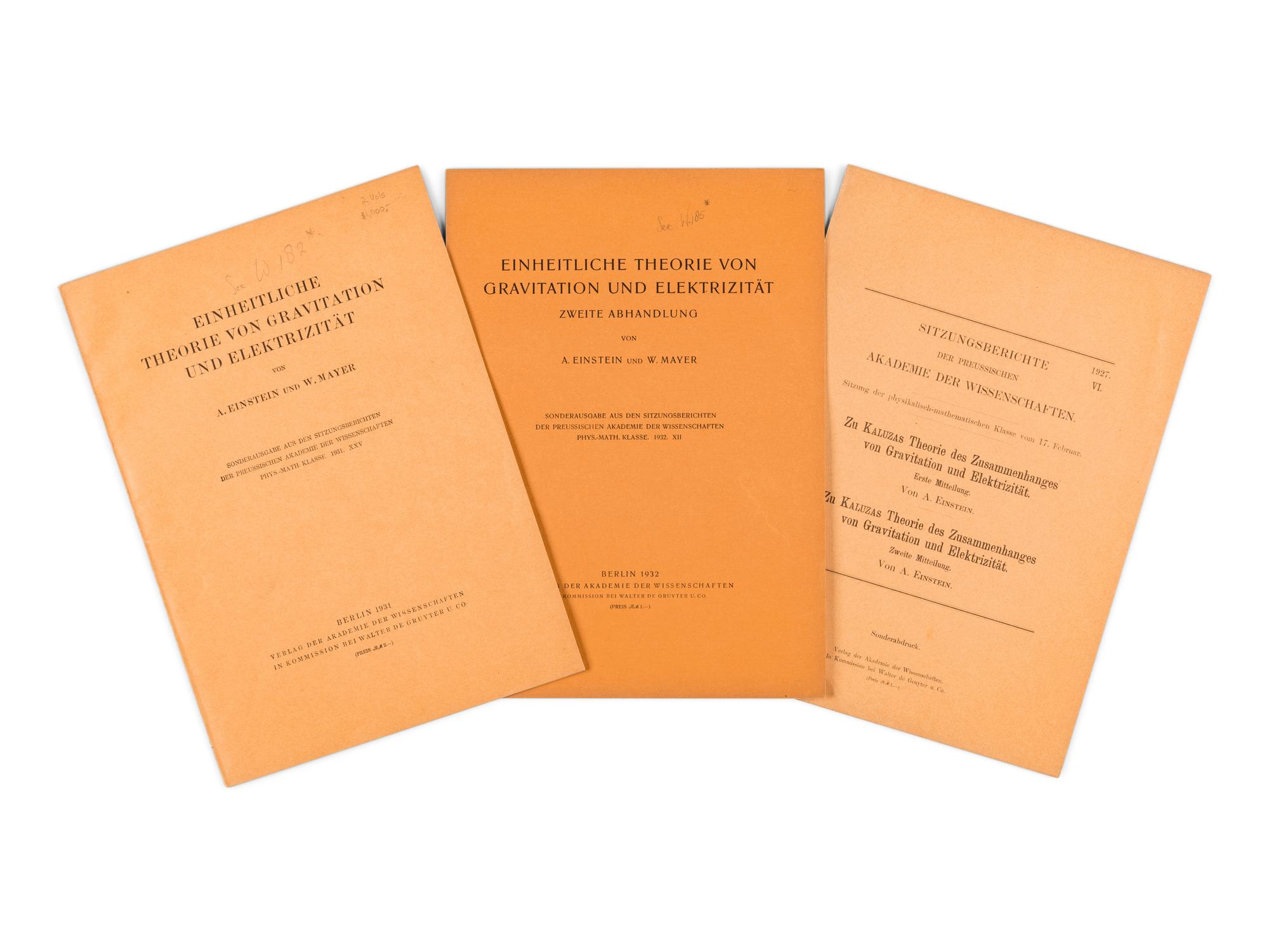 EINSTEIN, Albert (1879-1955). A group of offprints, comprising: