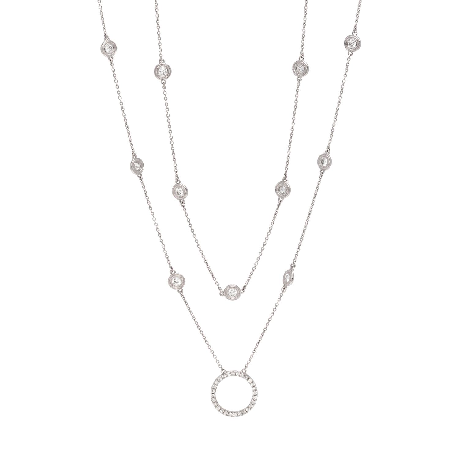 WHITE GOLD AND DIAMOND LONGCHAIN NECKLACE