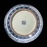 An Impressive Chinese Blue and White Porcelain Hu Vase, Qing Dynasty 清 青花纏枝花卉紋大貫耳壺
