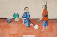 A Set of Eight Chinese Pith Paintings 19TH CENTURY Height of average image 5 1/2 x width 8 1/2 inches. — 19TH CENTURY