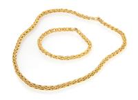 An 18 Karat Yellow Gold Double Ladder Link Demi Parure, 19.70 dwts.