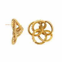 COOMI, HIGH KARAT YELLOW GOLD AND ROSE CUT DIAMOND EARRINGS
