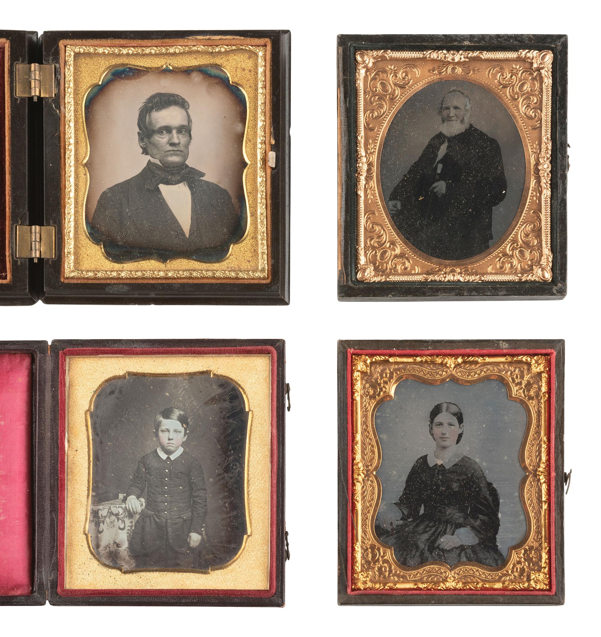 [EARLY PHOTOGRAPHY]. A group of 22 cased images, incl. daguerreotypes of men, women, and children in varying poses.