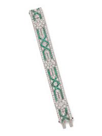 ART DECO, DIAMOND AND EMERALD BRACELET