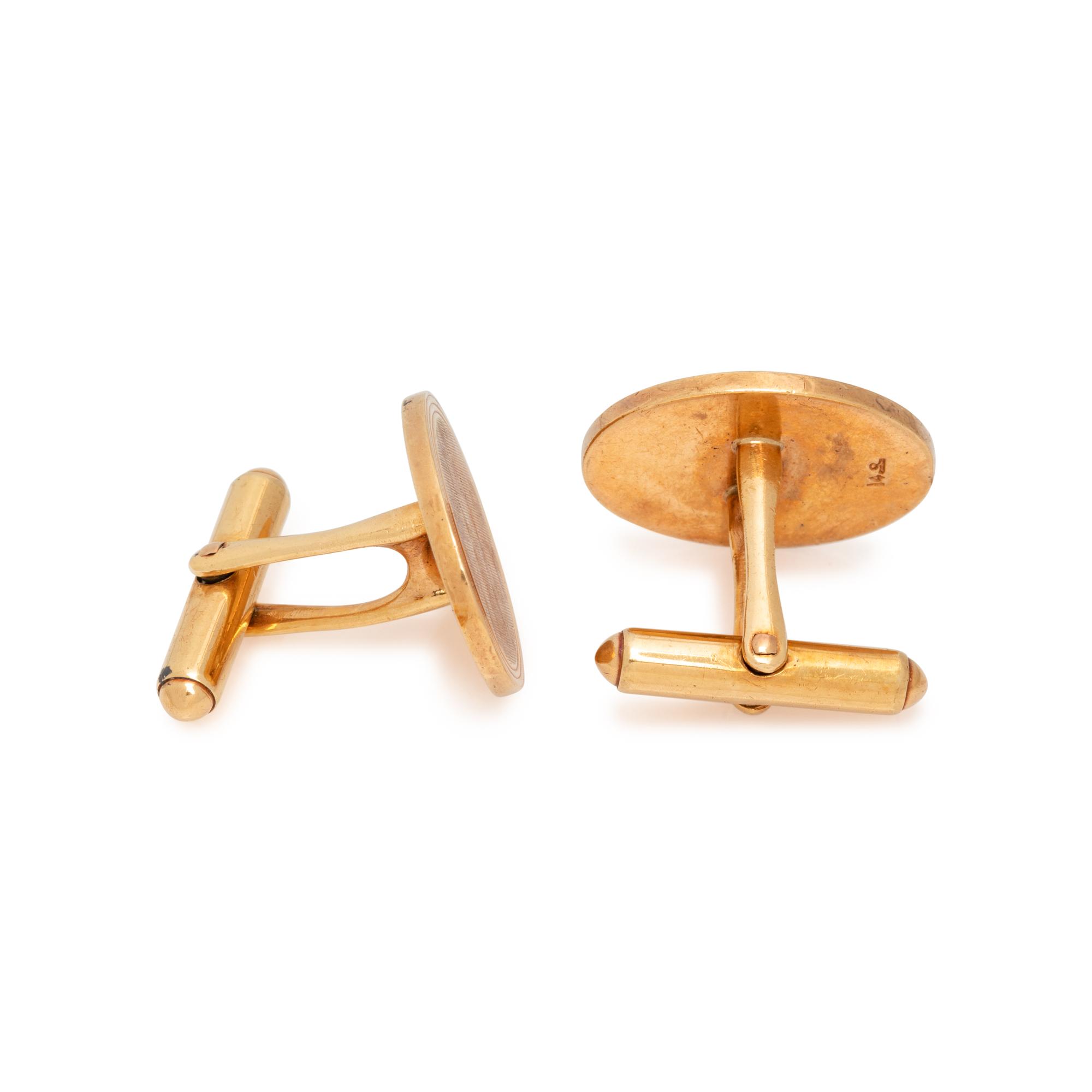 LARTER & SONS, YELLOW GOLD CUFFLINKS