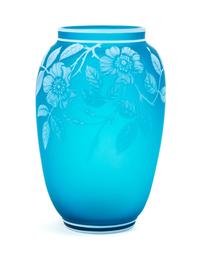 Thomas Webb & Sons, LATE 19TH CENTURY, a cameo glass vase, of ovoid form decorated with flowers and a butterfly