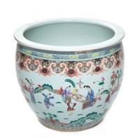A Large Chinese Famille Rose Porcelain Fish Bowl Height 16 inches. — 20TH CENTURY