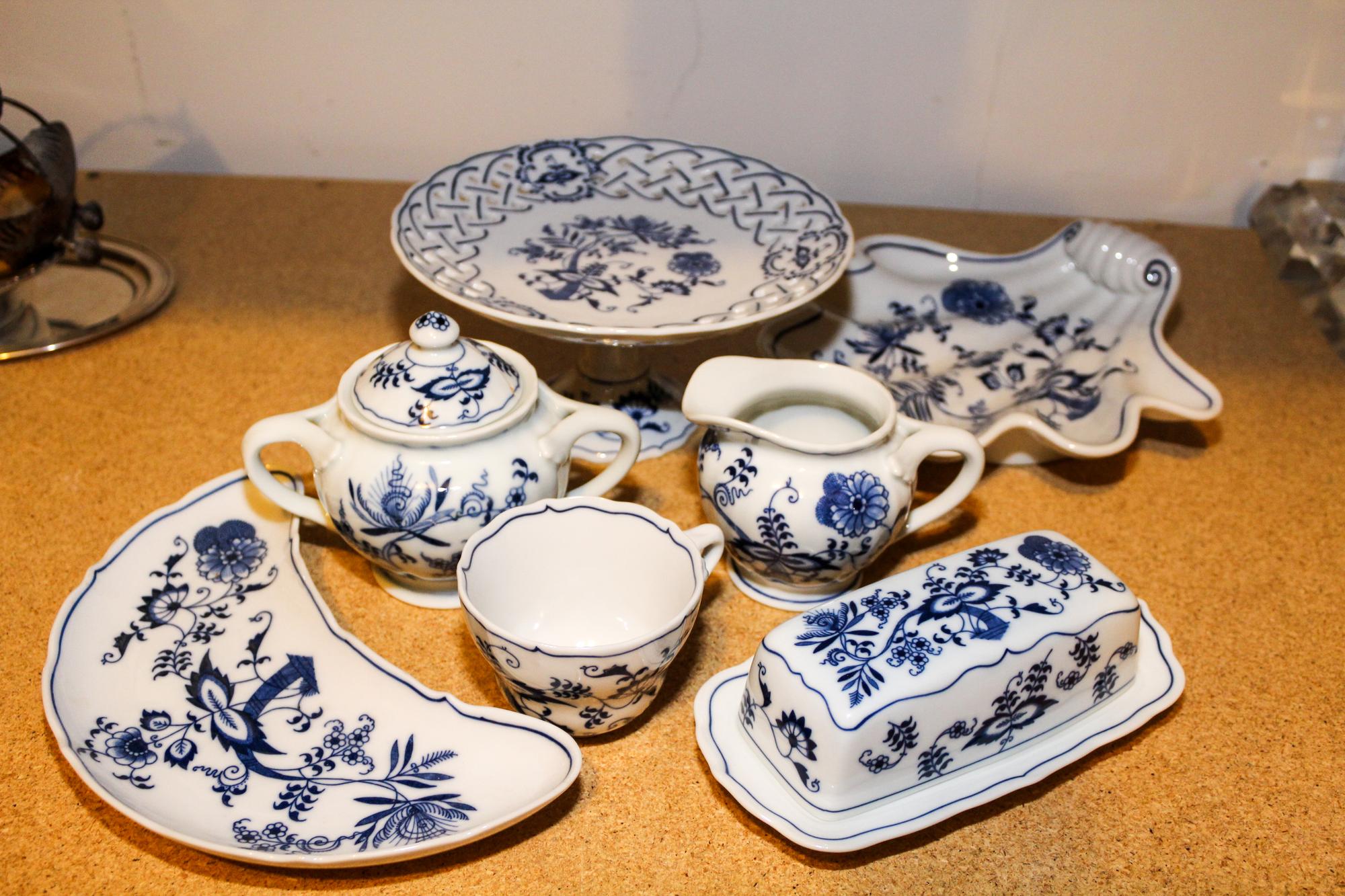 An Assembled Set of Blue Danube Blue Porcelain Height of tallest 7 inches. — 20TH CENTURY