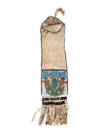 Cree Beaded Hide Tobacco Bag