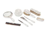 An American Silver Nine-Piece Dresser Set