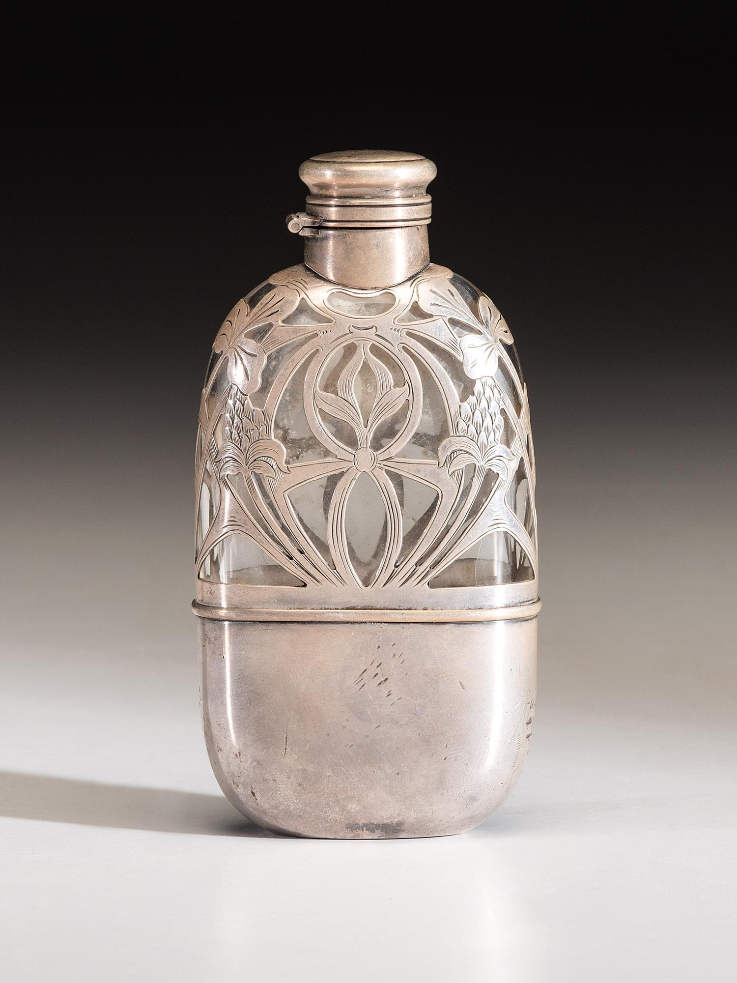 Sterling Silver Overlay Flask