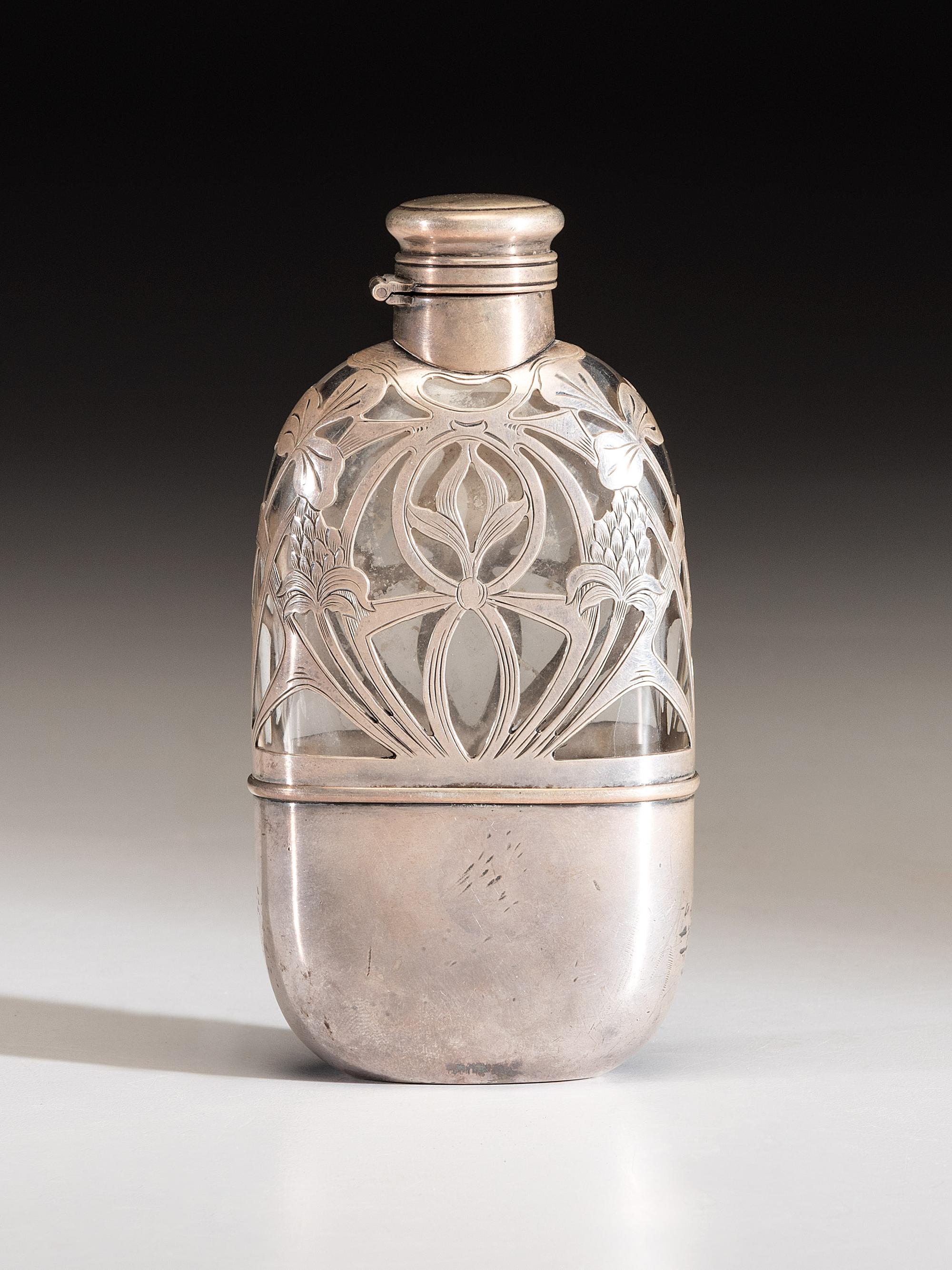 Sterling Silver Overlay Flask