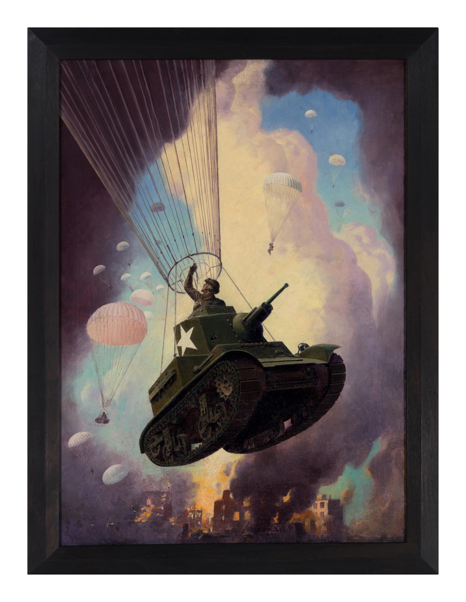 LEYDENFROST, Alexander (1888-1961). Tank Paratroopers Fly into Combat. c. 1943.