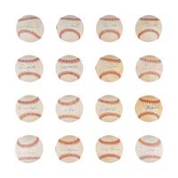 A Massive Group of 58 Single Signed Autograph Hall of Fame Baseballs (Beckett Authentication Services Certified),