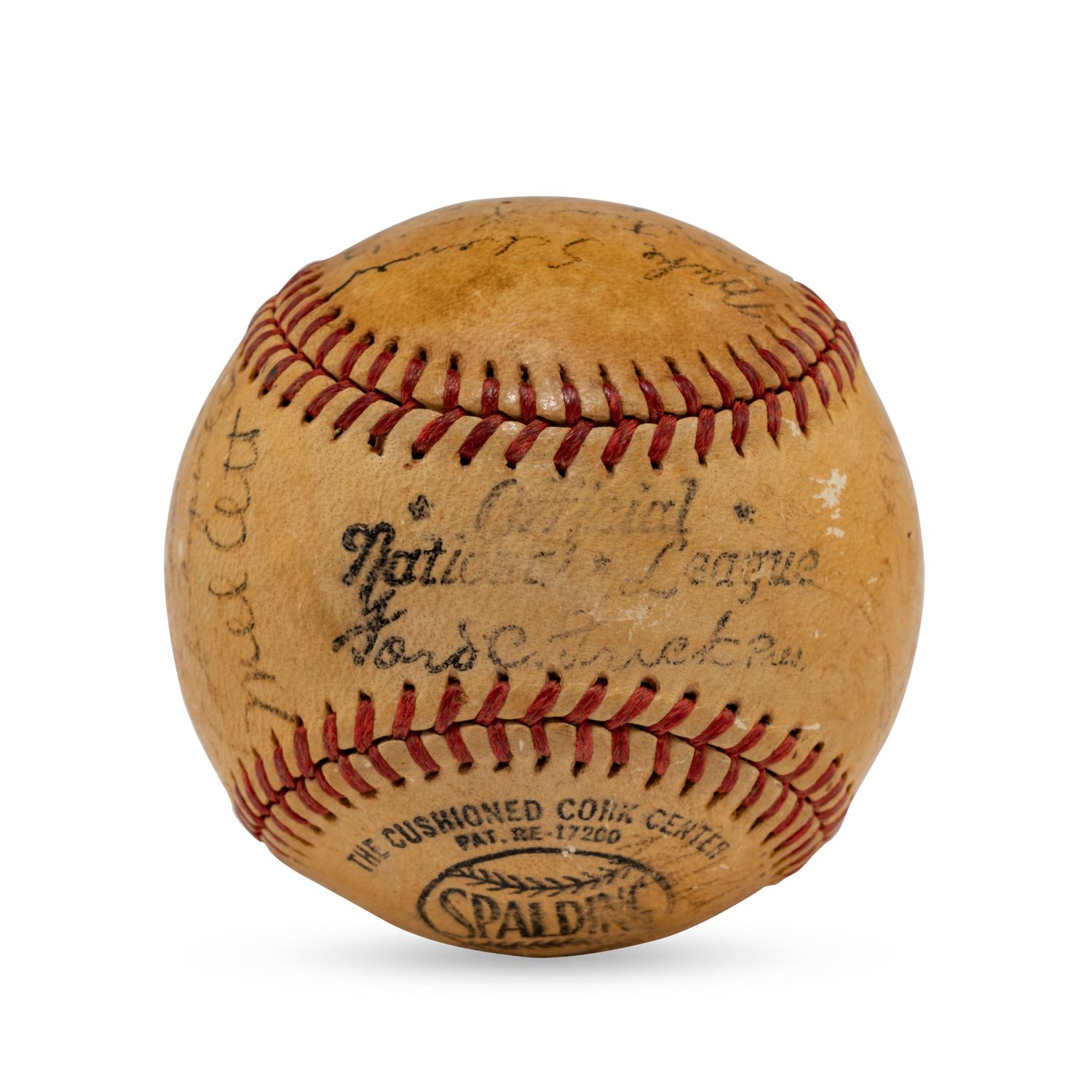 A 1946 New York Giants Team Signed Baseball Featuring Johnny Mize and Ernie Lombardi (JSA Letter of Authenticity),