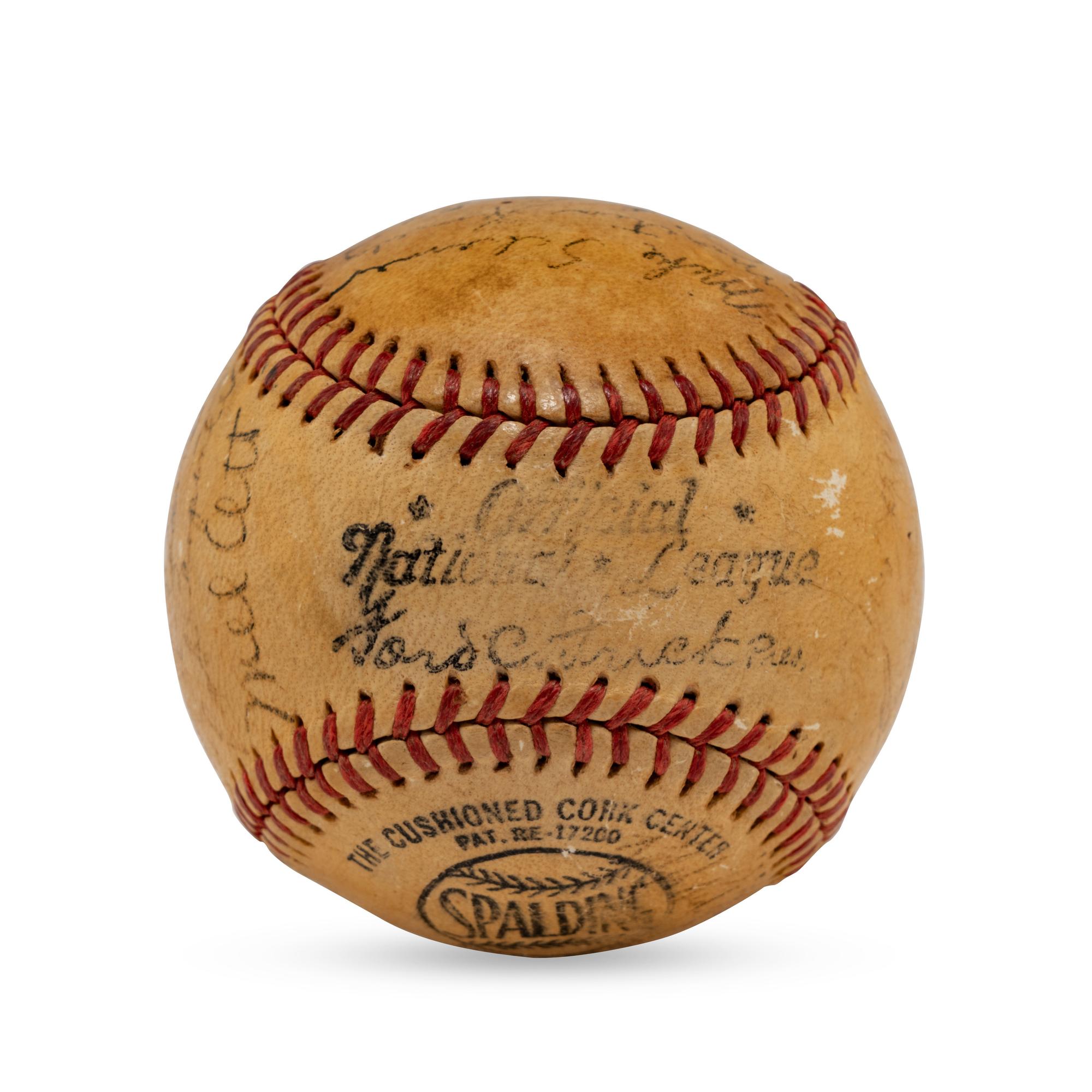 A 1946 New York Giants Team Signed Baseball Featuring Johnny Mize and Ernie Lombardi (JSA Letter of Authenticity),