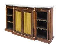 A Regency Style Rosewood Marble-Top Console Cabinet