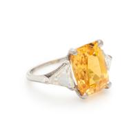YELLOW SAPPHIRE AND DIAMOND RING