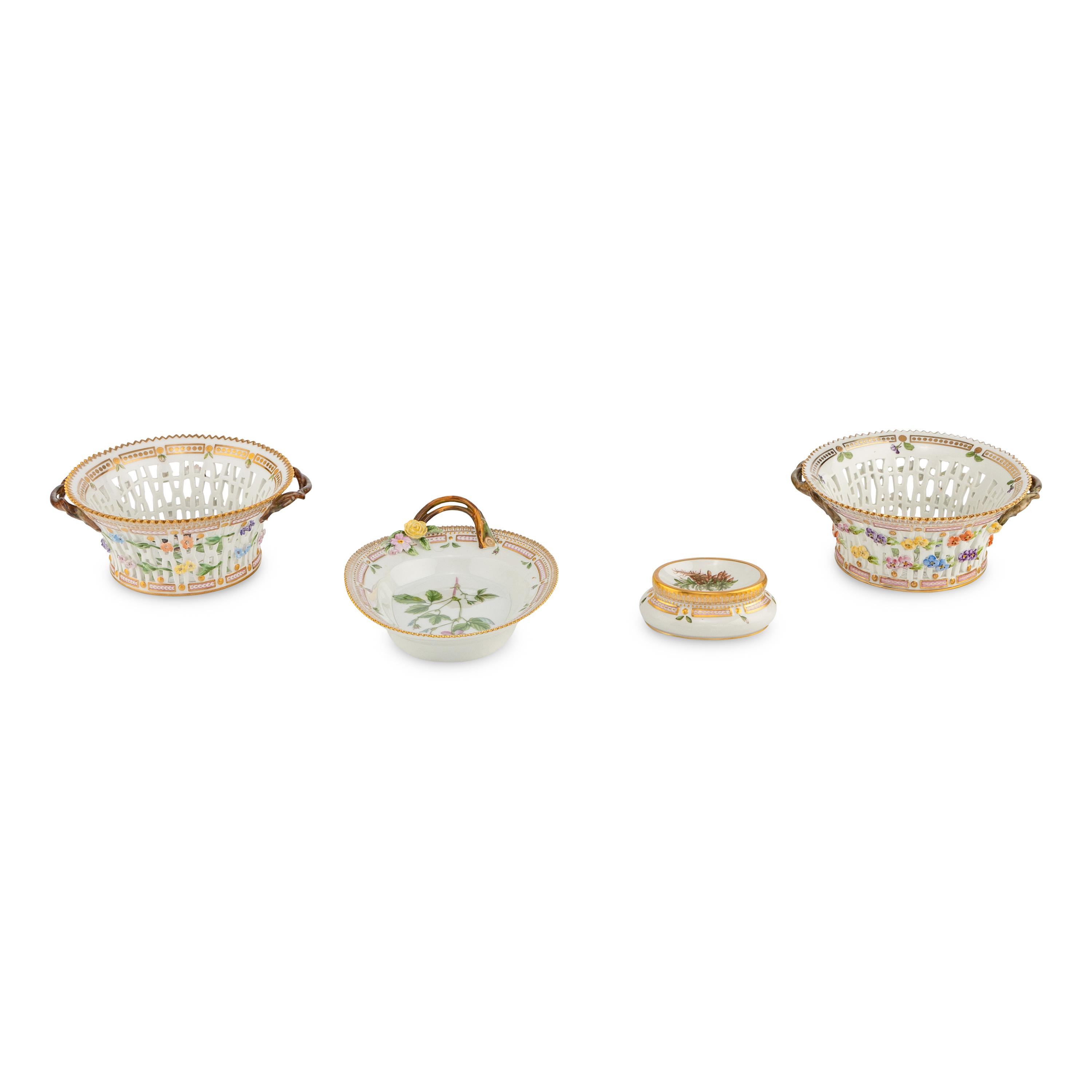 Four Royal Copenhagen Flora Danica Porcelain Table Articles