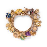 YELLOW GOLD CHARM BRACELET