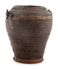 Two Japanese Bamboo Ikebana Baskets [Basket pictured on left to be returned to client; not included in donation group]