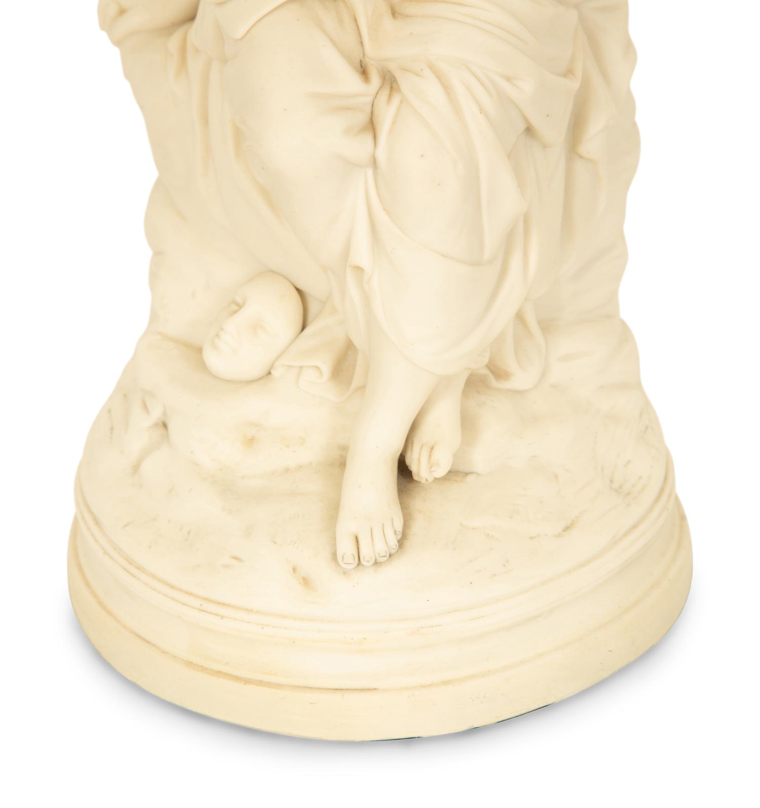 Two White Bisque Figures of Maidens