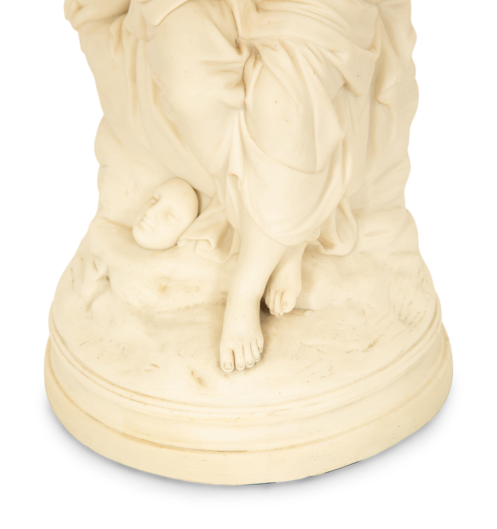 Two White Bisque Figures of Maidens