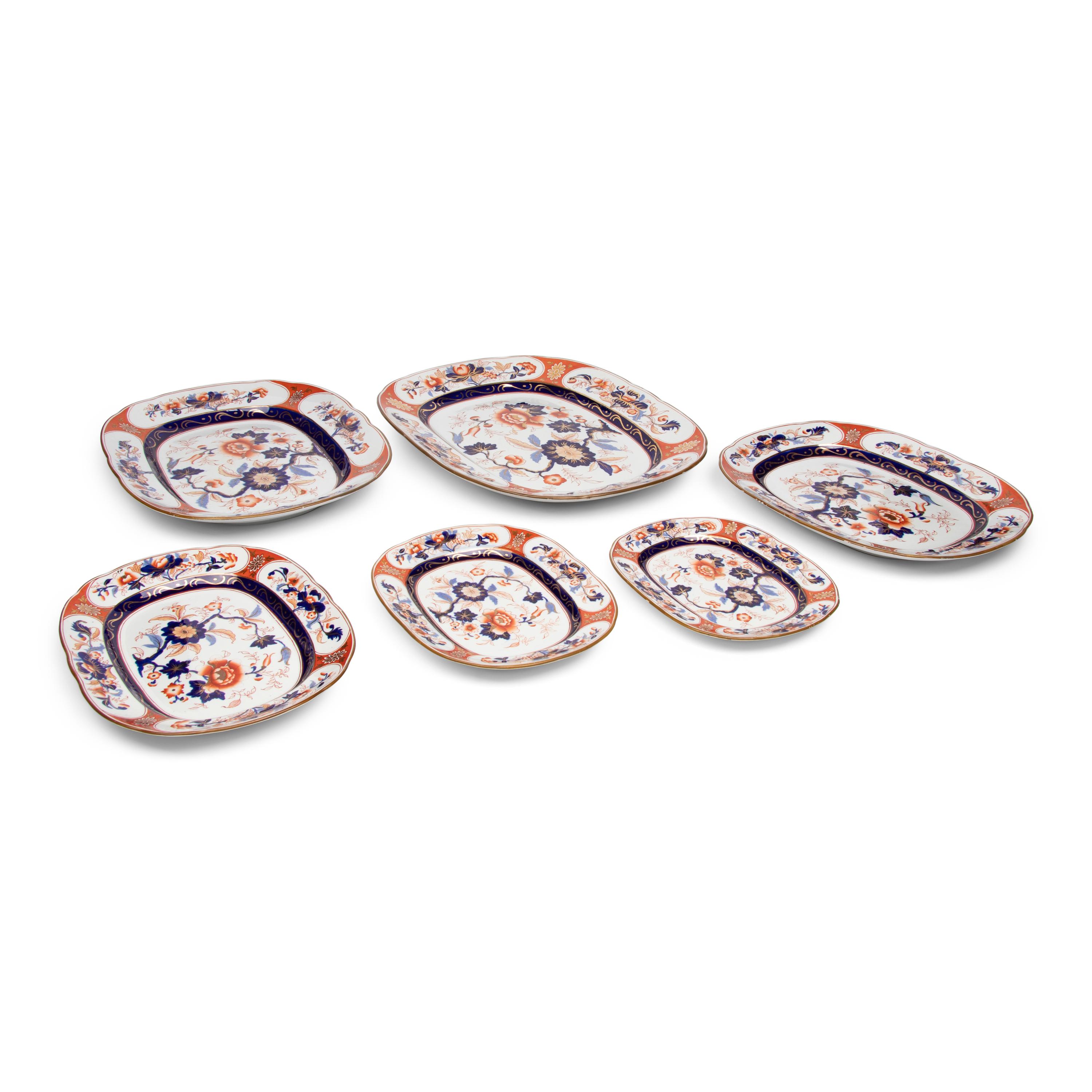 A Set of Eleven English Imari Palette Ironstone Platters