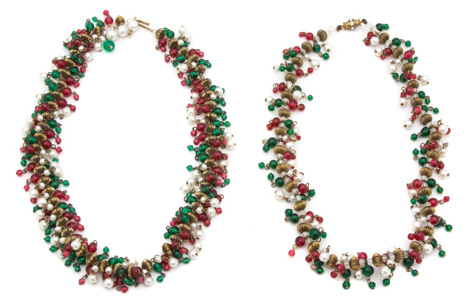 A Pair of Maison Gripoix for Chanel Necklaces, 19" and 17.5".