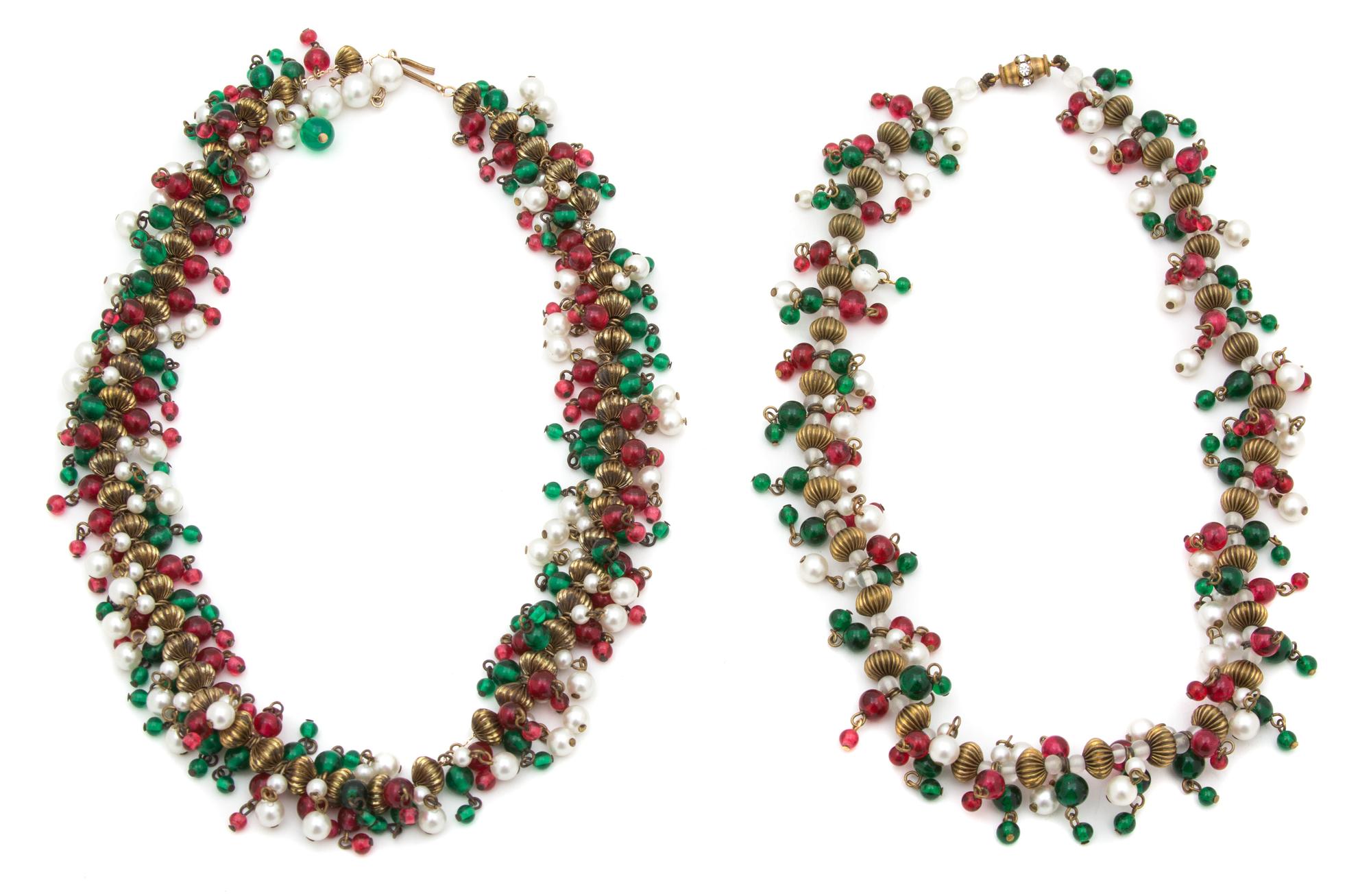 A Pair of Maison Gripoix for Chanel Necklaces, 19" and 17.5".