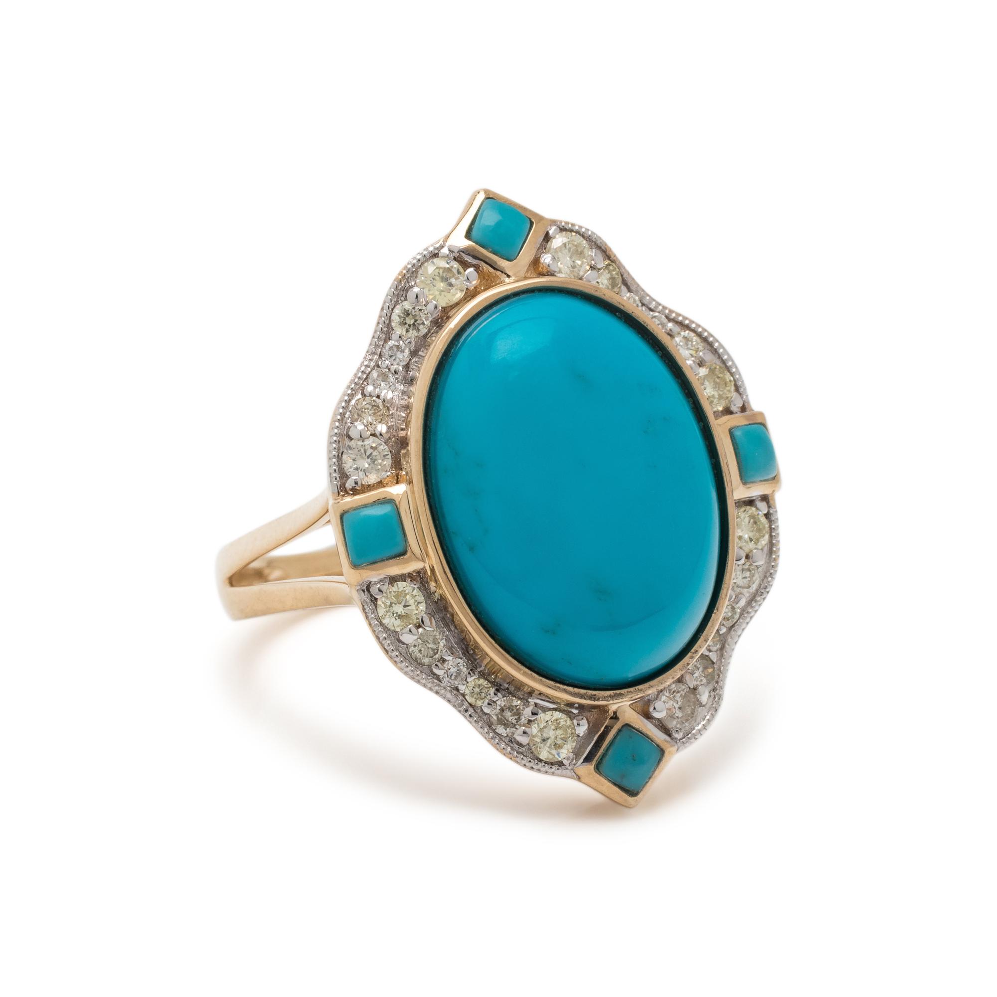 TURQUOISE AND DIAMOND RING